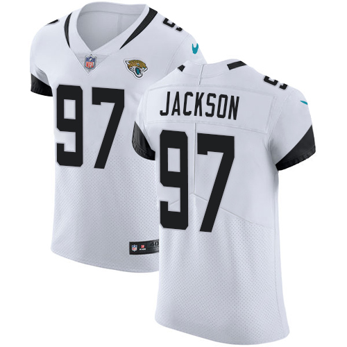 Nike Jaguars #97 Malik Jackson White Men's Stitched NFL Vapor Untouchable Elite Jersey - Click Image to Close